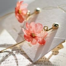 美濃和紙の秋桜(ピンク)　ピアス/イヤリング