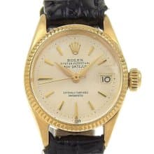 【日本直送】ロレックス ROLEX オイスターパーペチュアル 腕時計 cal.1130 6517 K18YG 自動巻き シルバー文字盤 レディース【中古】