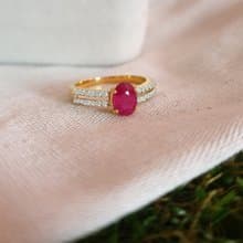 Natural Red Ruby Gemstone Ring for Woman,9k Gold Jewelry, Thai ruby Gemstones