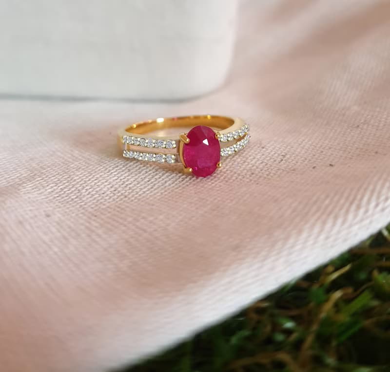 Natural Red Ruby Gemstone Ring for Woman,9k Gold Jewelry, Thai ruby Gemstones