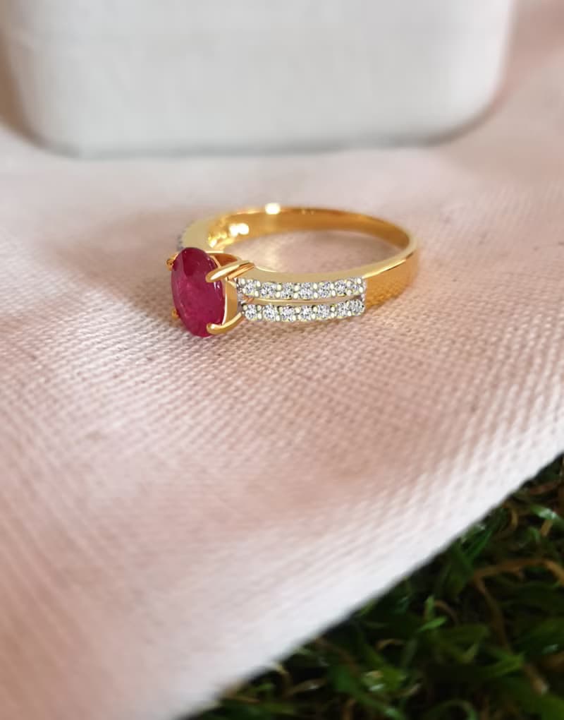 Natural Red Ruby Gemstone Ring for Woman,9k Gold Jewelry, Thai ruby Gemstones