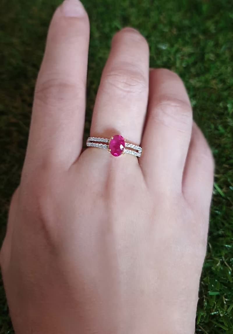 Natural Red Ruby Gemstone Ring for Woman,9k Gold Jewelry, Thai ruby Gemstones