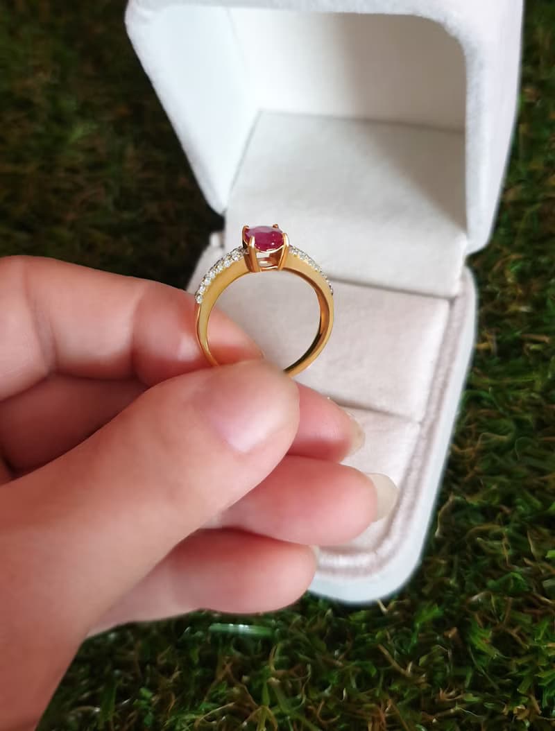 Natural Red Ruby Gemstone Ring for Woman,9k Gold Jewelry, Thai ruby Gemstones