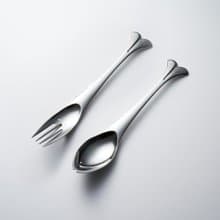 日本山崎金屬 - 釣魚系列 - 不鏽鋼叉匙組(2件式)