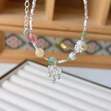 925純銀好運蓮花銀手鏈女款輕奢小眾精緻送女友禮物閨蜜禮物生日