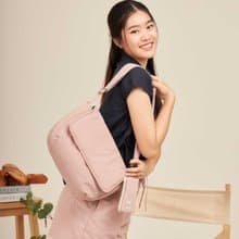 PIE - nylon puffy crossbody bag (pink)