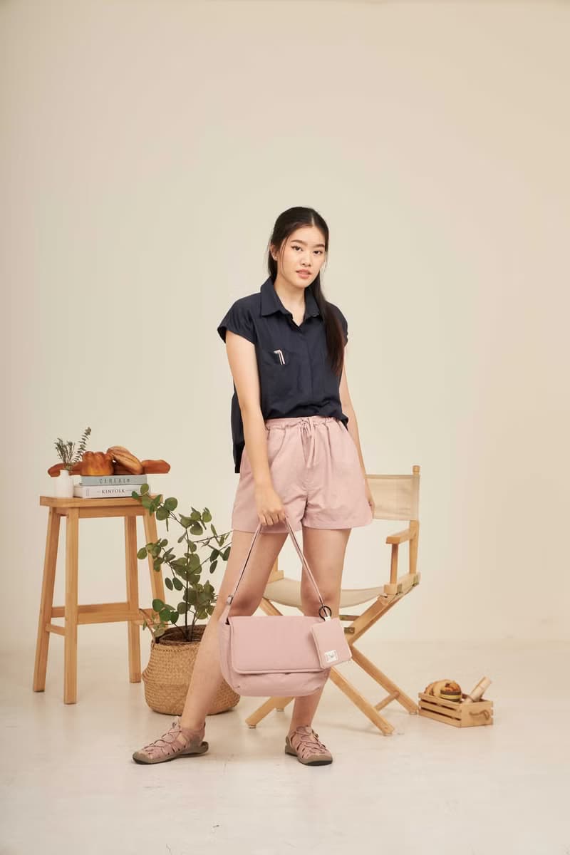 PIE - nylon puffy crossbody bag (pink)
