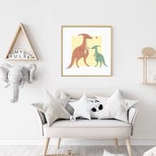 幸福時光 - 親子恐龍可愛掛畫/居家佈置/入厝禮物/裝飾畫