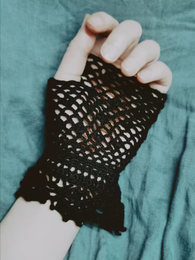蕾絲半掌手套