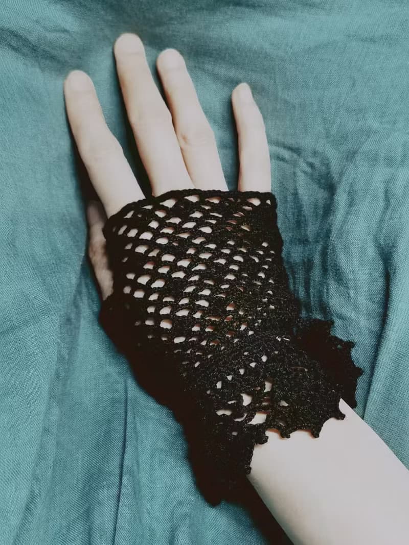 蕾絲半掌手套
