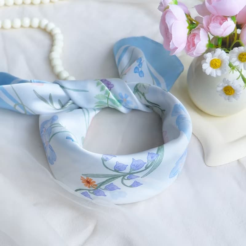 【新品絲巾 - 風信子永遠的愛】絲巾+絲巾扣高貴禮盒 |