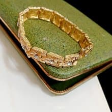 vintage jewelry   古典方形鑲萊茵手鍊