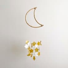 DIY-KIT | Brooklyn, 11pm_Star, Crescent_Gold-S| Shell Wind Chime Mobile | #0-343