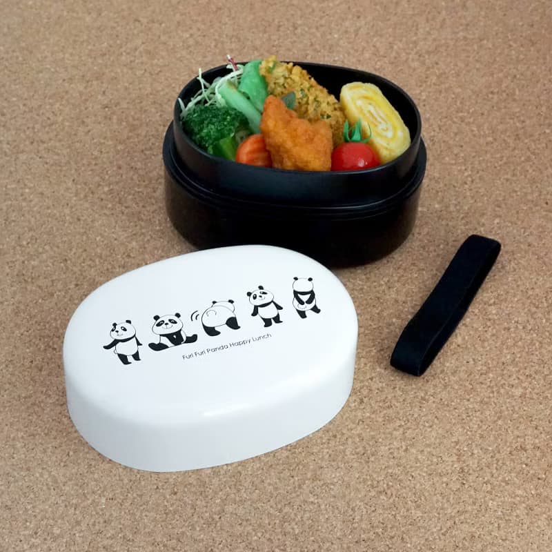 Furifuri Panda Oval 2-Tier Lunchbox 580ml Cute High Quality School Made In Japan