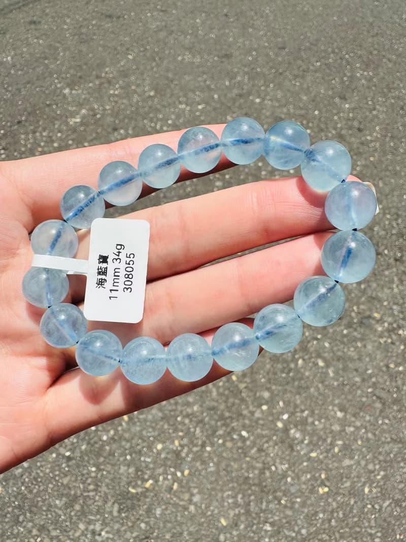 螢光仙女baby色海藍寶水晶11mm34g釋放壓力舒緩情緒療癒能量