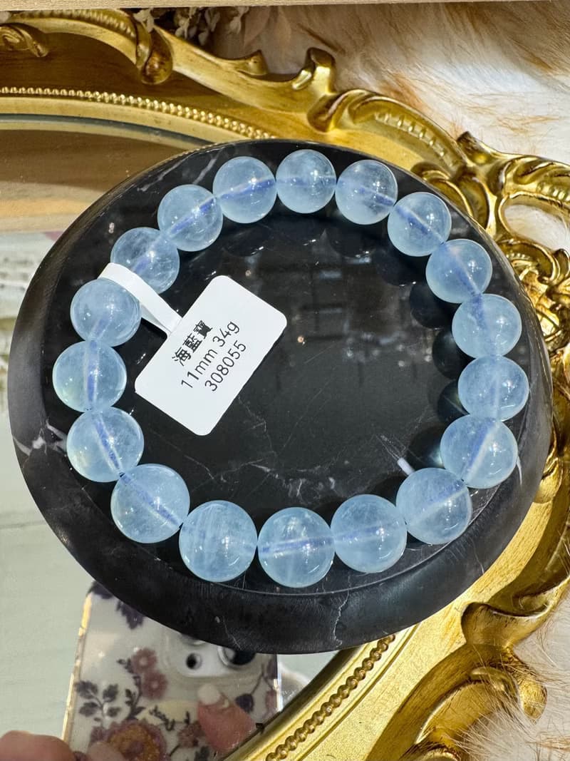 螢光仙女baby色海藍寶水晶11mm34g釋放壓力舒緩情緒療癒能量