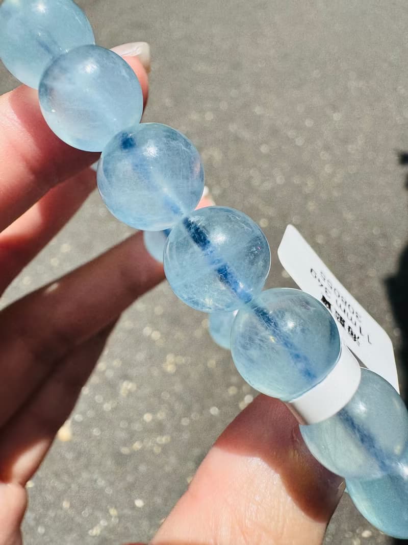 螢光仙女baby色海藍寶水晶11mm34g釋放壓力舒緩情緒療癒能量