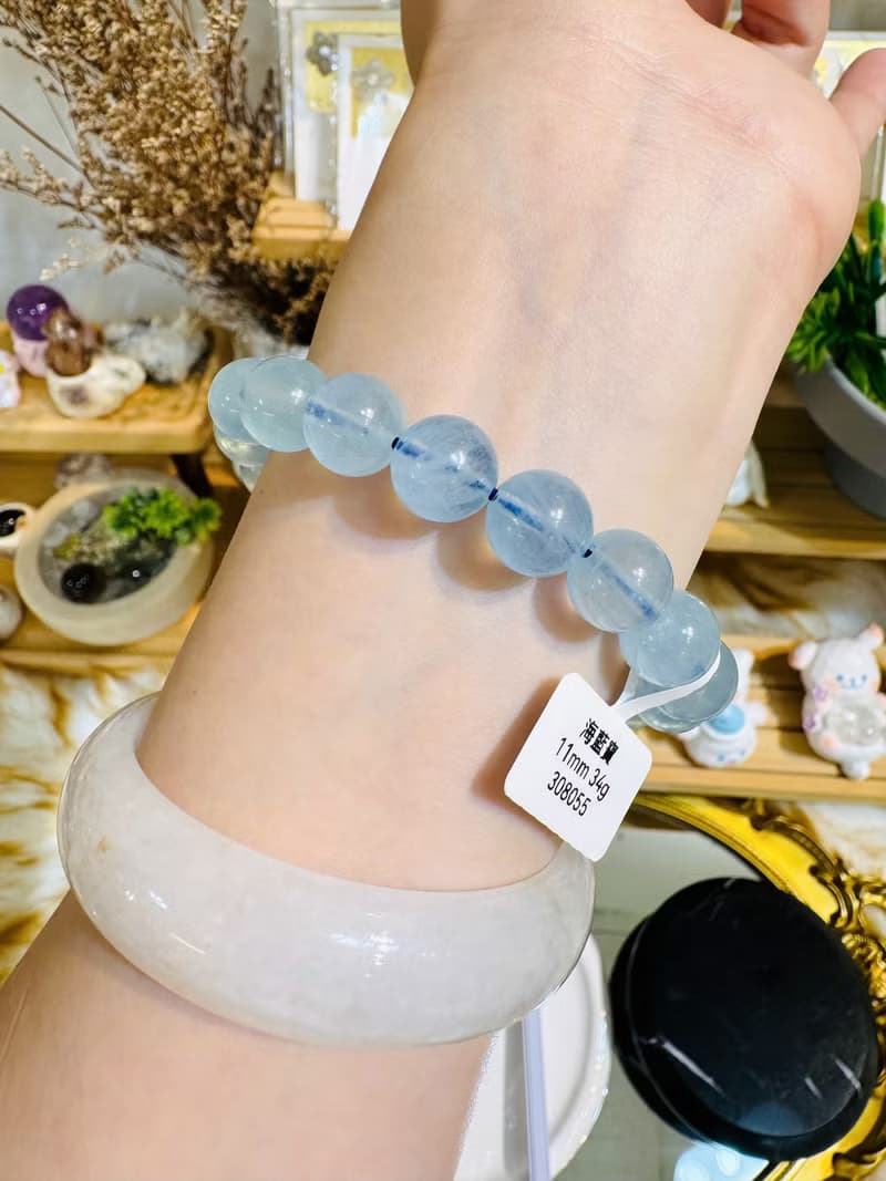 螢光仙女baby色海藍寶水晶11mm34g釋放壓力舒緩情緒療癒能量