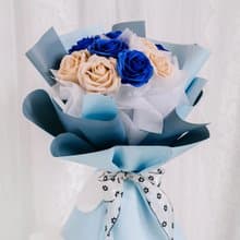 藍玫瑰花束/香皂花花束/生日花束/情人節花束/告白花束/約會花束