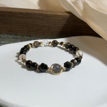 拉長石、銀曜石、白水晶、茶晶、石榴石