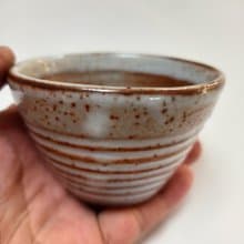 志野釉豬口杯瓦斯窯還原燒