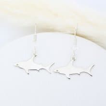 【Angel & Me】大白鯊 鯊魚 s925 純銀耳環 耳勾 (可改夾式) 禮物