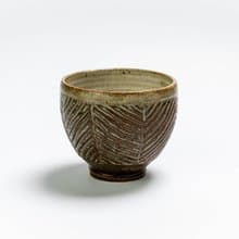 曾永鴻  葉紋灰釉茶杯