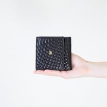 Vintage Bally 絎縫方形二折短夾