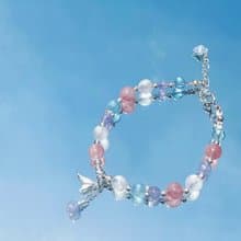 坦桑石 粉晶 海藍寶 月光石 人魚尾 925純銀 天然水晶手鍊