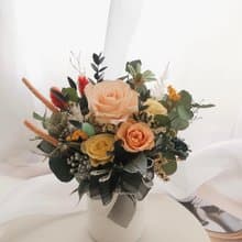 永生花 永生玫瑰 乾燥花盆栽 橘色 開幕盆花 交換禮物 喬遷祝賀