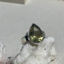 綠梨戒指,綠石英戒指,綠石英銀戒指,純銀