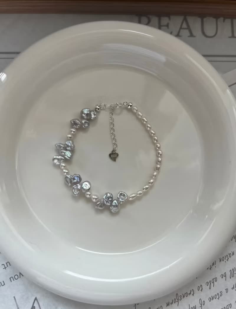YuanPearl天然巴洛克珍珠設計款手鍊s925純銀手鍊小眾設計禮物