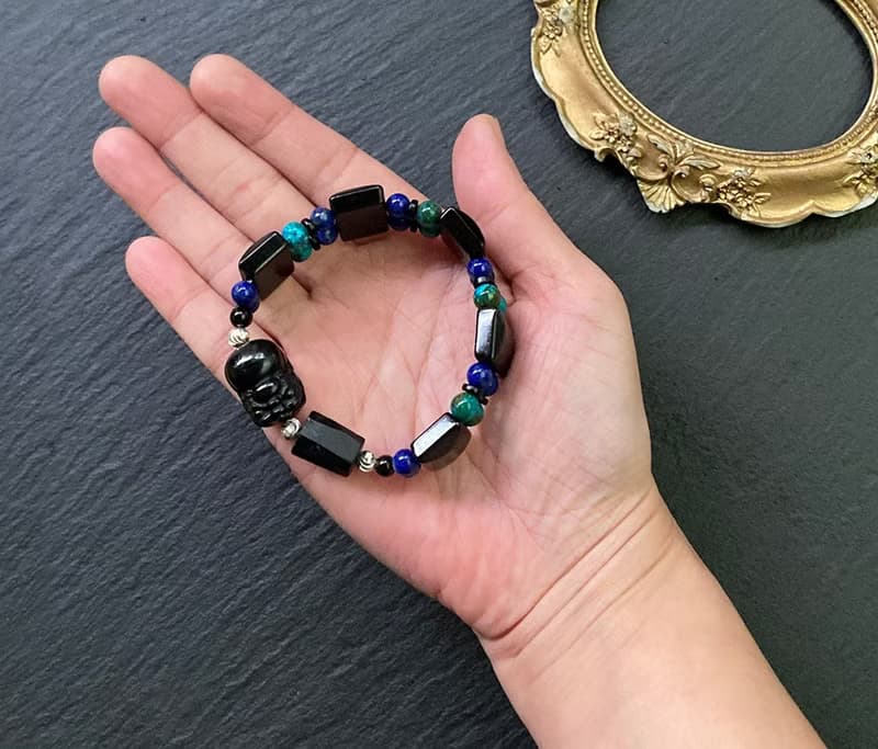 黑曜石 黑碧璽 青金石 美國松 黑檀木 黑曜石貔貅 925純銀手鍊