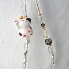 招手款胖墩墩  招財貓 事業運 綠幽靈 手機掛飾  附連接墊片