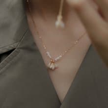 水滴花項鍊 VINGTSIX 美國GF注金項鍊 珍珠項鍊 情人節禮物 七夕