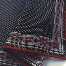 Yves Saint Laurent Vintage Handkerchief Motif Polka Dot Black 19 x 18 inches.
