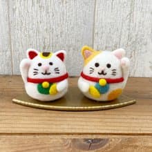 招喚幸運-大人氣羊毛氈吉祥物材料套組-好運旺旺招財貓—開運