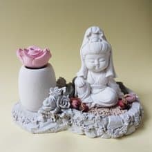 母親節佳禮淨念吉祥小佛之觀音 香氛豪華田園風套組 擴香石精油居