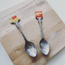 美國古董老物 1991年經典Coca Cola Logo刻紋銀色紀念 鐵質茶湯匙