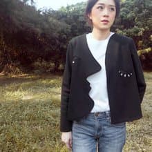 Therese 開襟棉質黑色小外套
