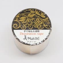 【日本 SAIEN】美MONDE 35mm 燙金透明膠帶－蕾光 Fleuret