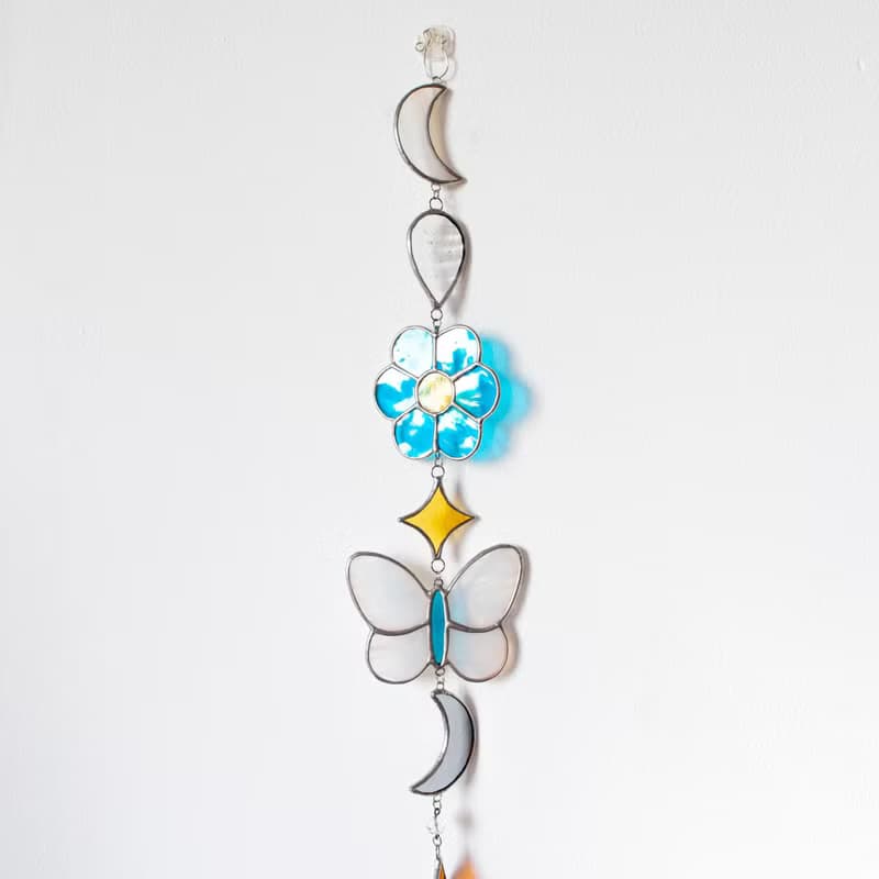 Stained glass garland, Home decor, Housewarming gift, Wall decor