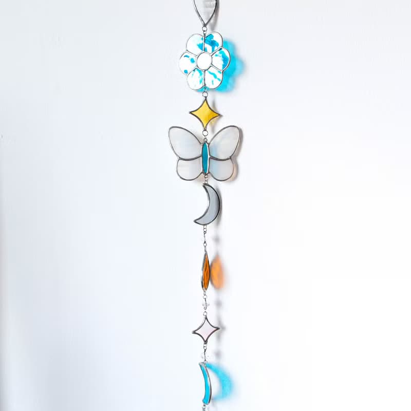 Stained glass garland, Home decor, Housewarming gift, Wall decor