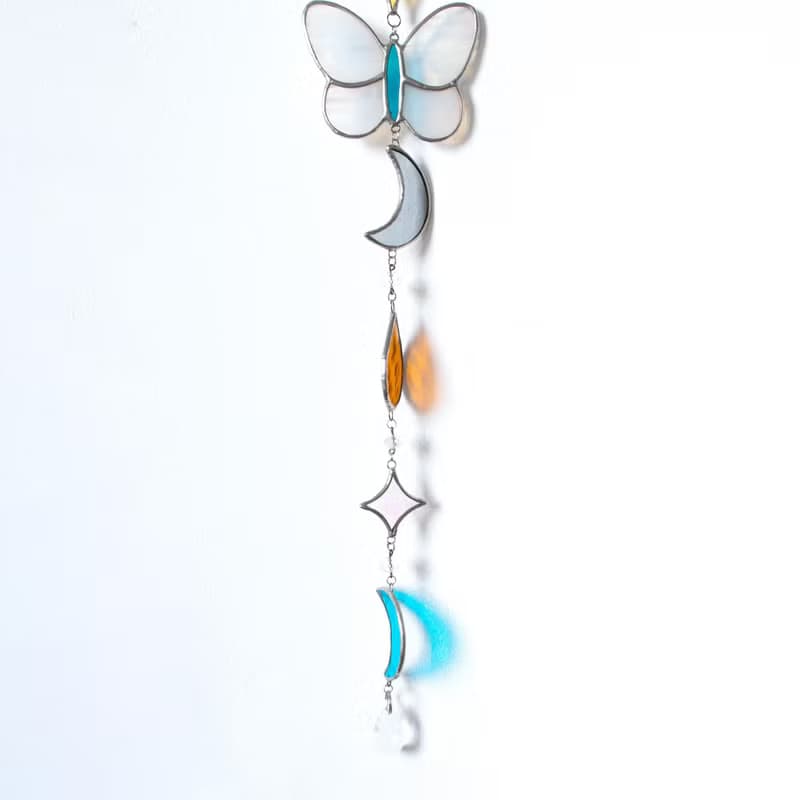 Stained glass garland, Home decor, Housewarming gift, Wall decor