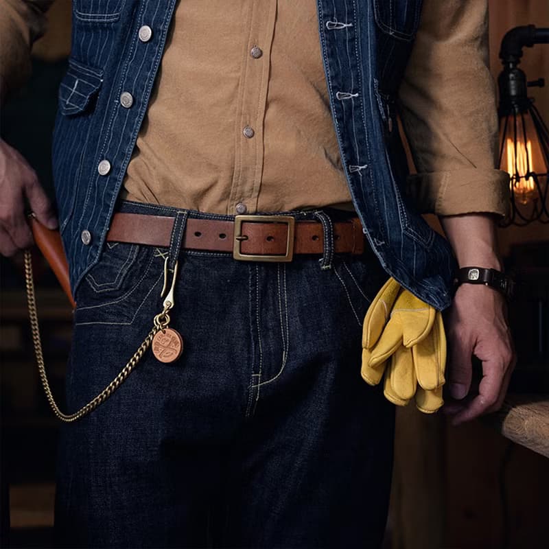 美式復古銅扣牛皮帶 真皮腰帶 窄版男士褲帶【免費刻英文名】禮物