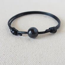 本命年【幸運石】烏雞翡翠韓國蠟線手鍊BGC09*招財、避邪、防小人