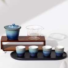 北京故宮博物院千里江山窯變快客杯茶具套裝
