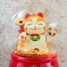 招財貓 水晶球音樂盒 新年祝賀 新年禮物 開店賀禮 生日禮物