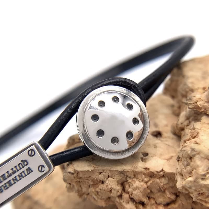 メンズ レザーブレスレット/シルバー925 牛革/シルバーアクセサリー 日本製/送料無料/男性へのプレゼント/RE21