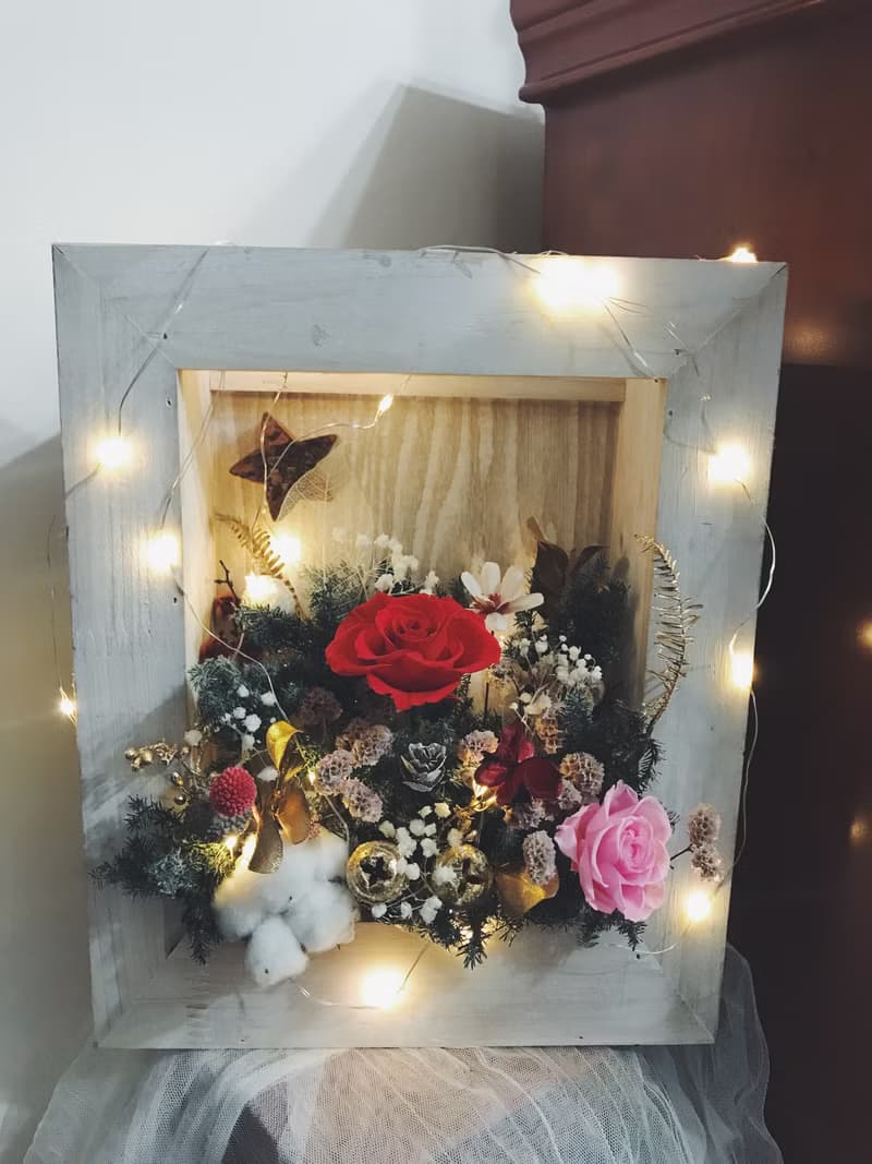 不凋花木質花框/開幕花禮